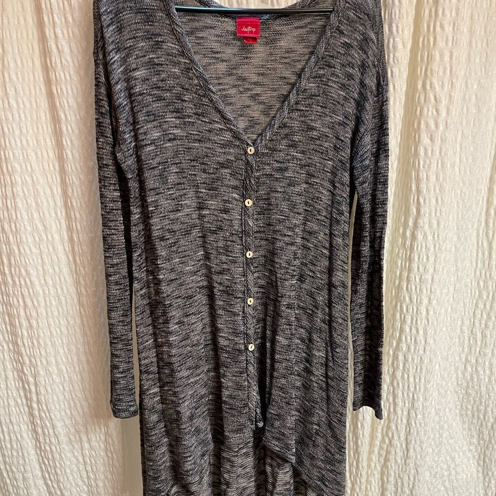 Daytrip Gray Button-Up Sweater